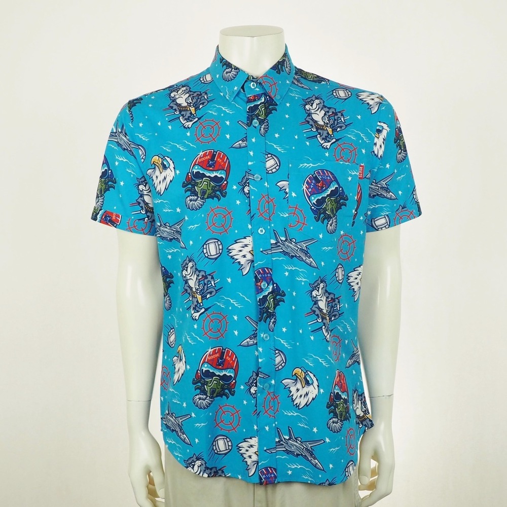 RSVLTS x Top Gun Wingman Button Down Shirt Mens Medium Blue The Roosevelts